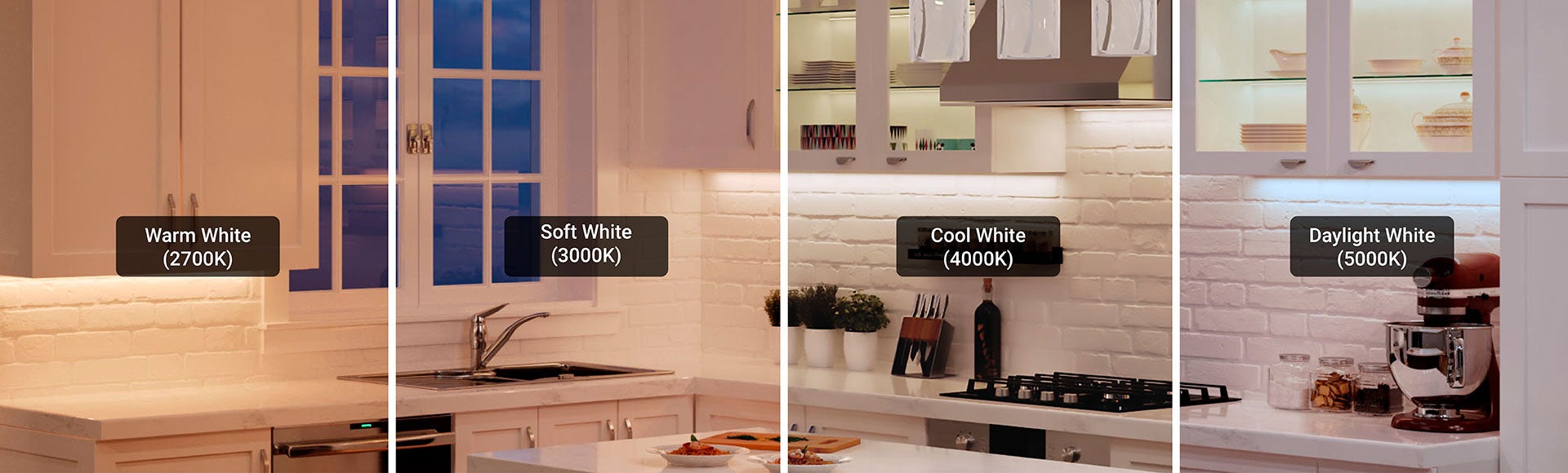 A kitchen featuring TandemLED lighting.