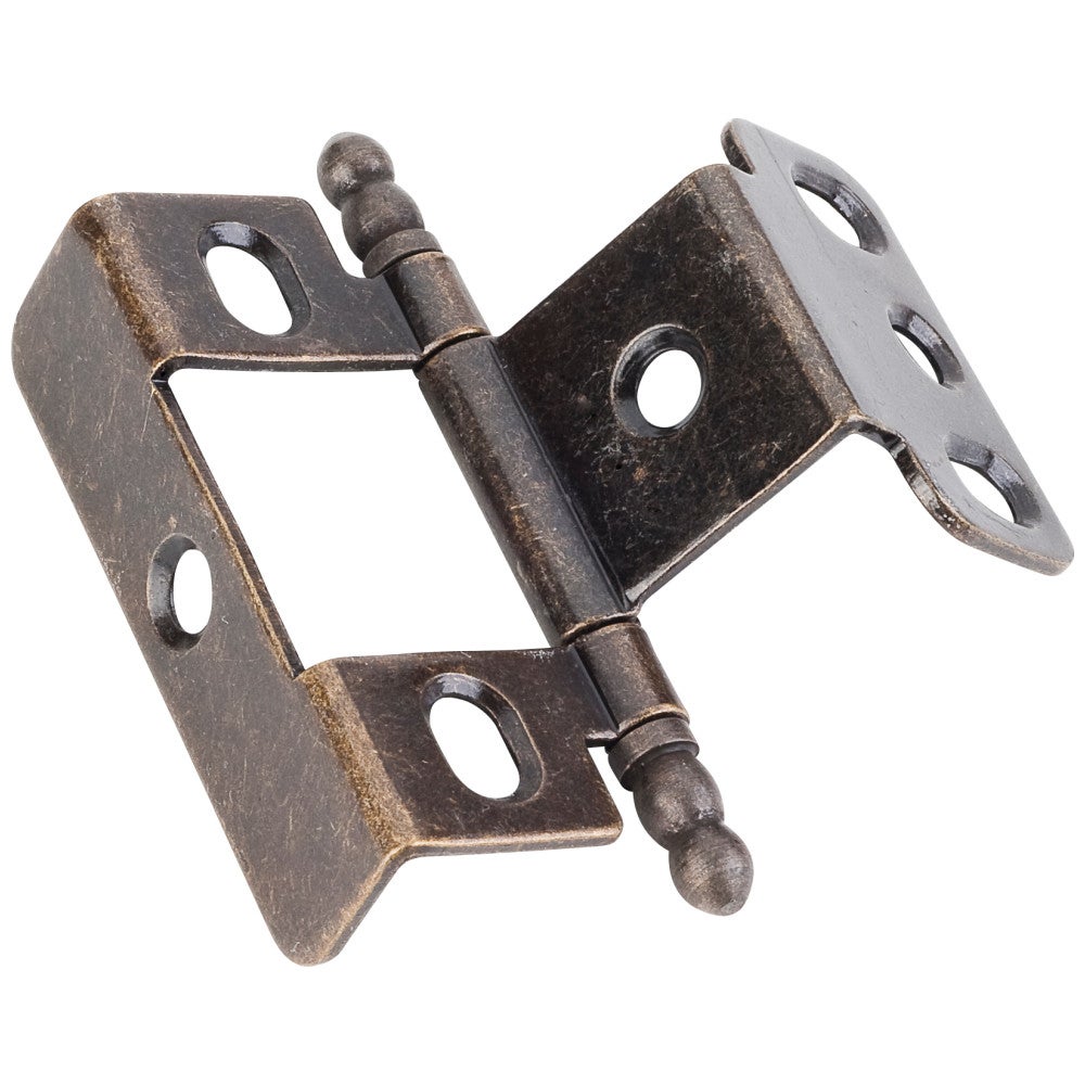 270° Full Wrap for 3/4" Frame x 3/4" Door, Inset Flush Ball Tip Hinge - Antique Brass