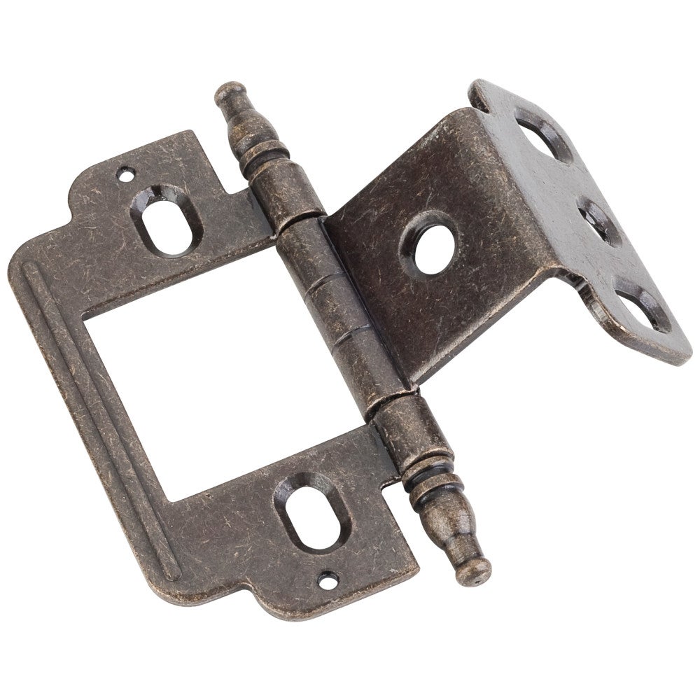 270° Partial Wrap for 3/4" Frame x 3/4" Door, Inset Flush, "A" Style Minaret Tip Hinge - Antique Brass