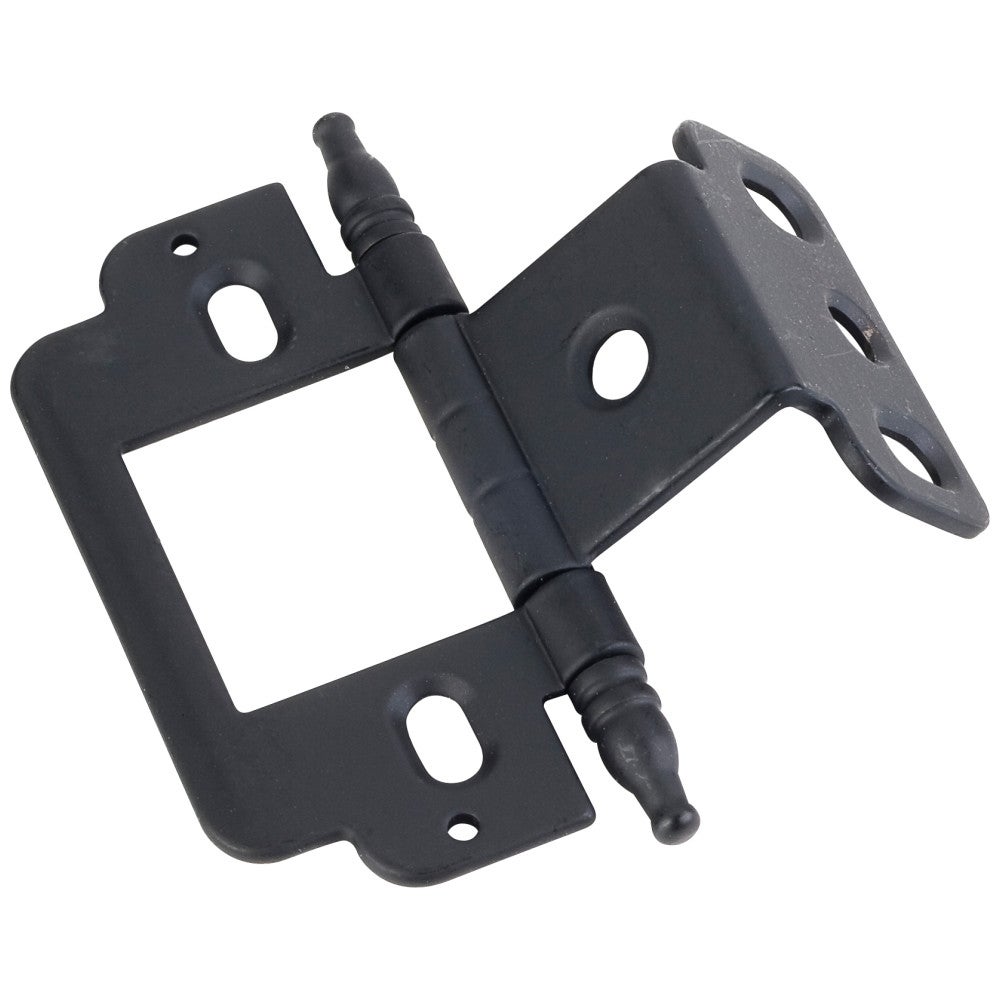 270° Partial Wrap for 3/4" Frame x 3/4" Door, Inset Flush, "A" Style Minaret Tip Hinge - Matte Black