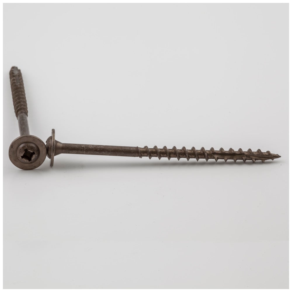 #10 x 3" Clear Brown Wax Square/Phillips Drive Type 17 Coarse Thread Standard Washer Head Screw Sold by the Keg