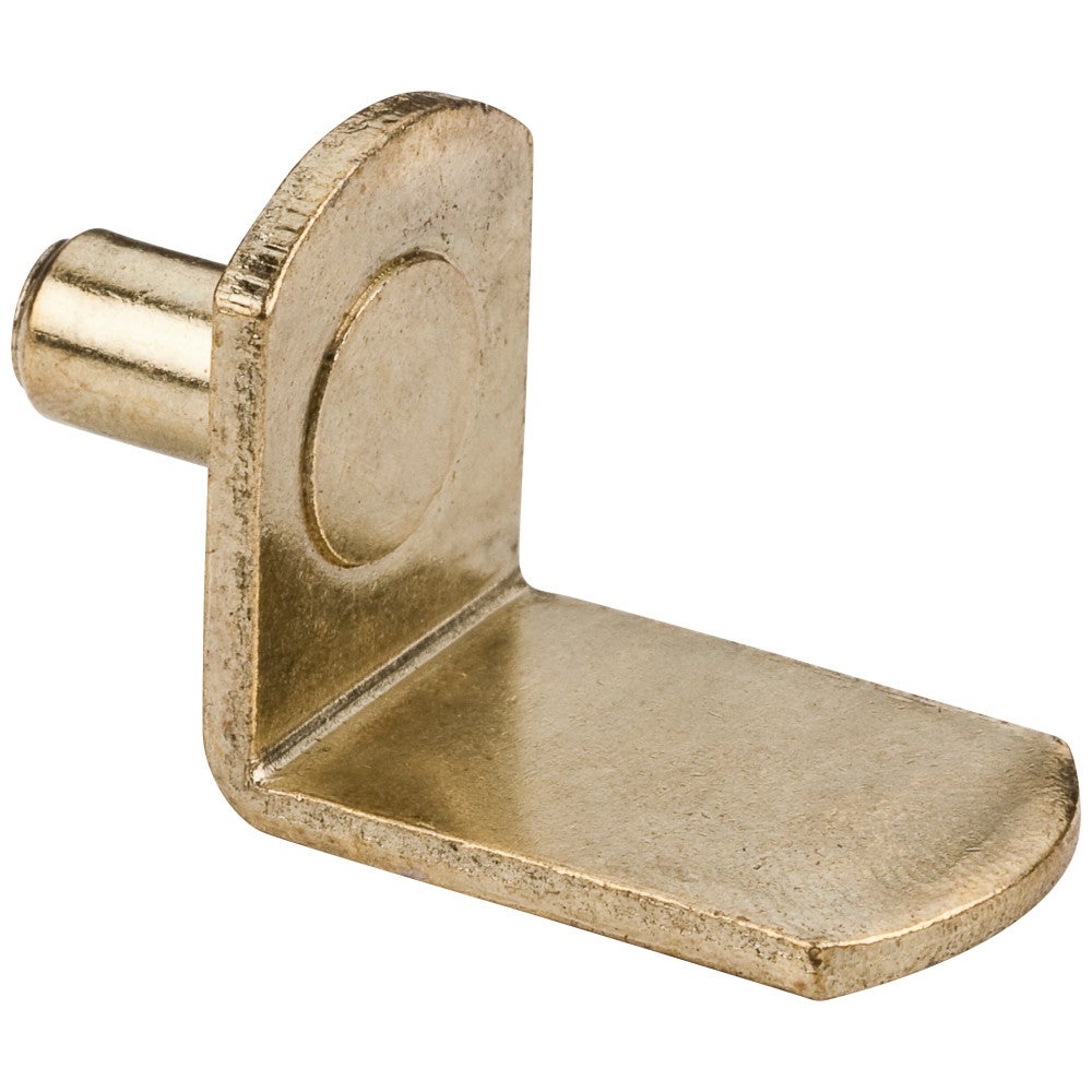 5 mm Angled Shelf Support without Hole - Polished Brass, Retail Pack