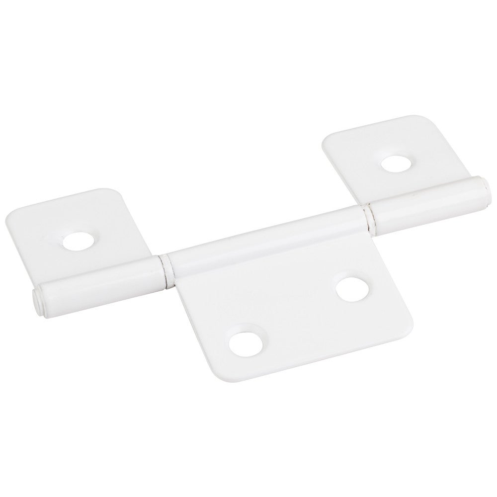 Bright White 3-1/2" Three Leaf Fixed Pin Swaged Non-Mortise Hinge