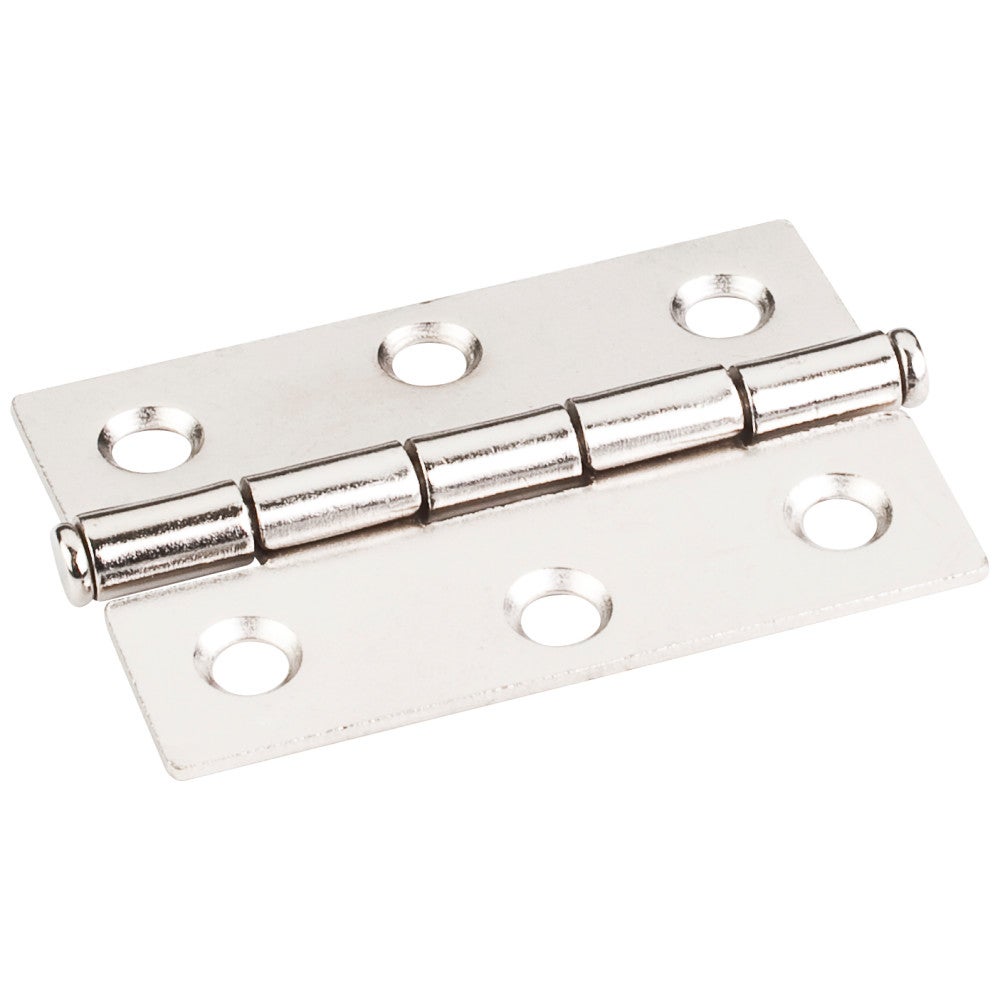 Bright Nickel 2-1/2" x 1-11/16"  Single Full Swaged Butt Hinge