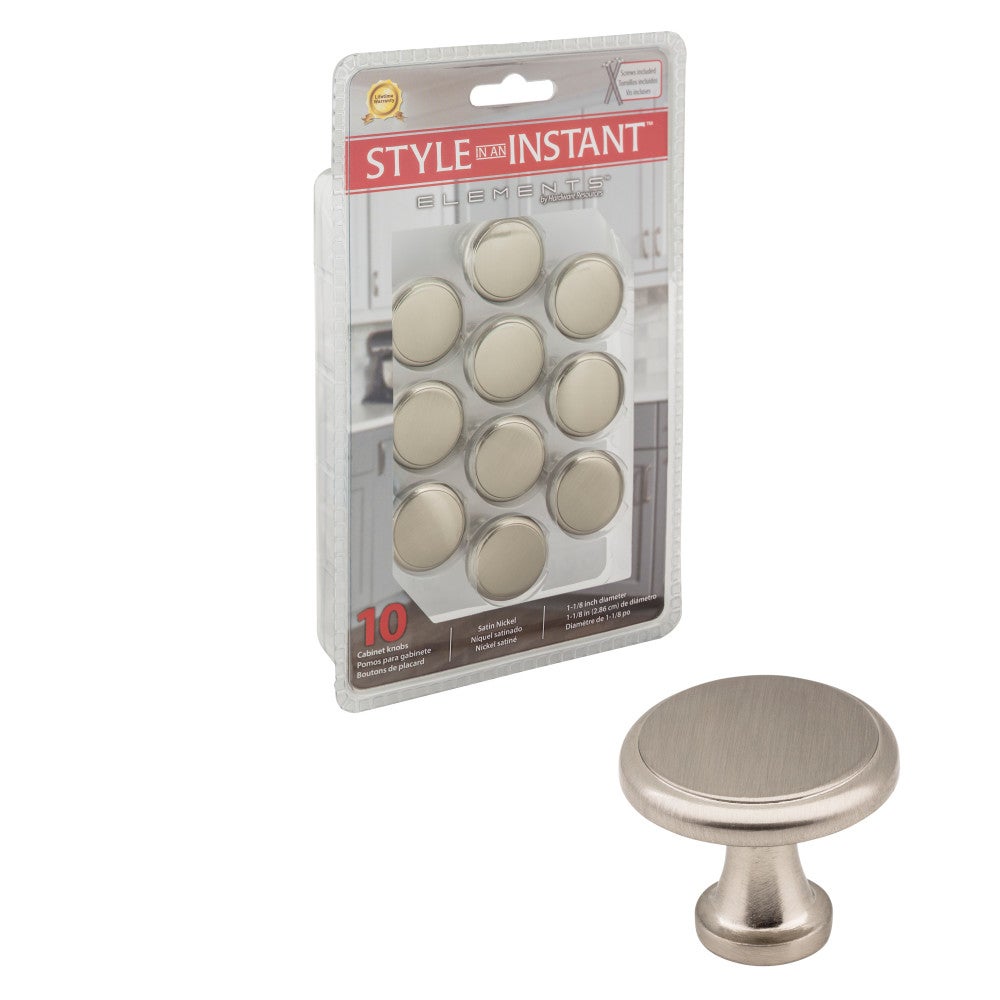 1-1/4" Diameter Round Kenner Retail Packaged Cabinet Knob