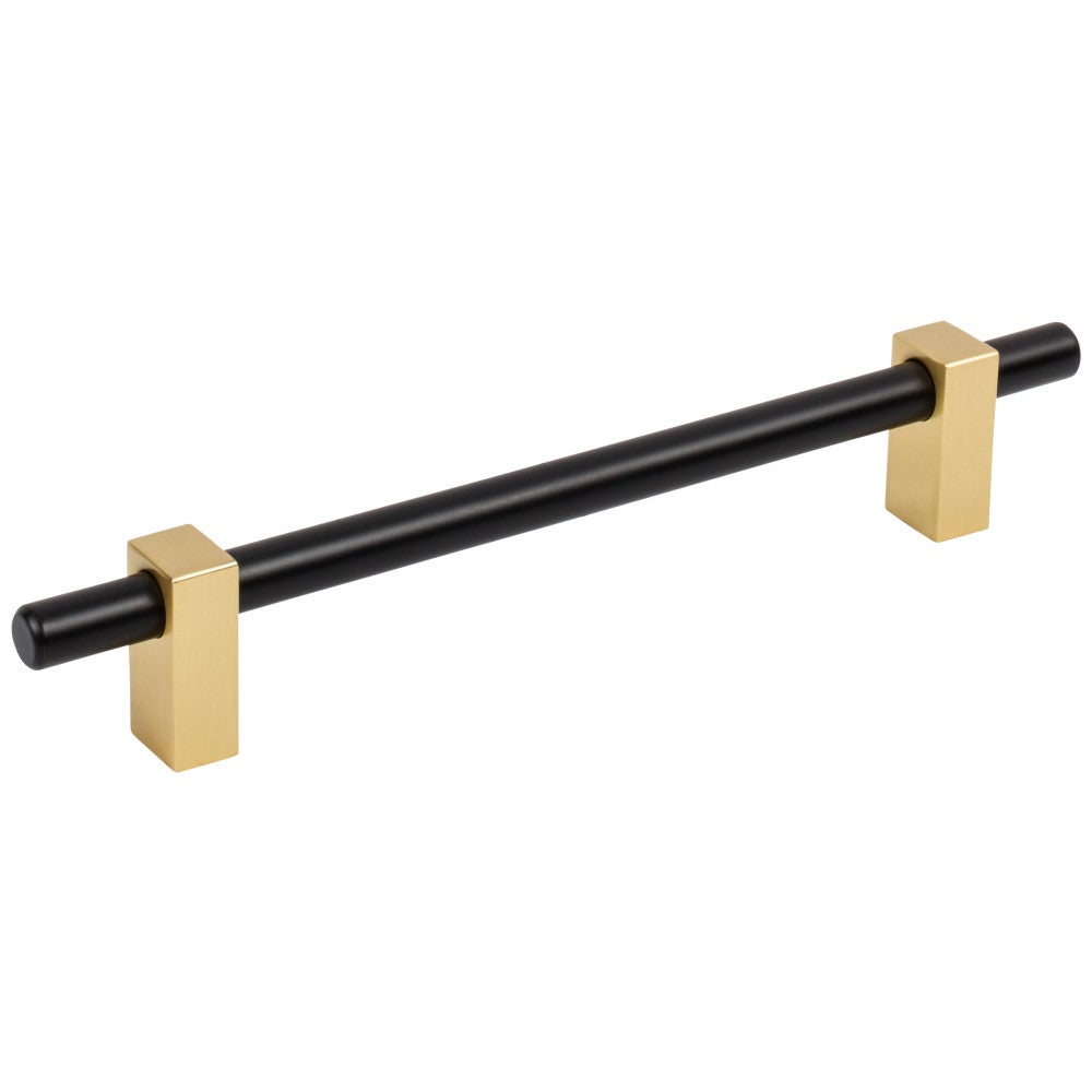 160 mm Center-to-Center Matte Black with Brushed Gold Larkin Cabinet Bar Pull