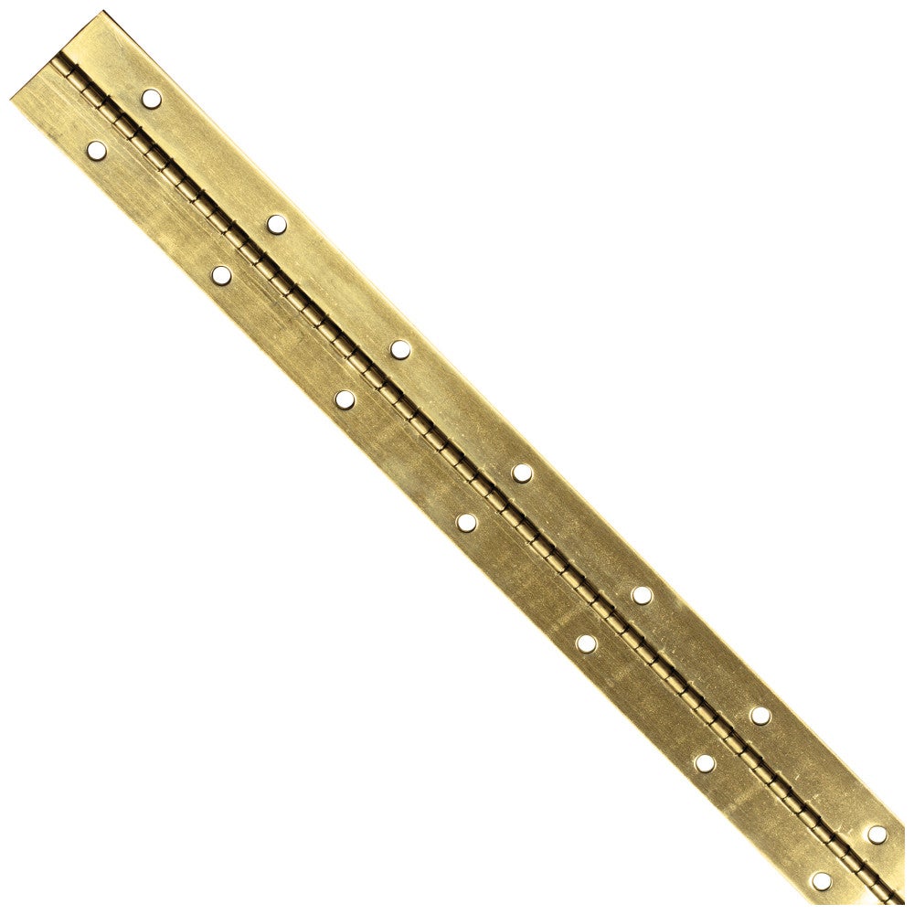 Polished Brass 1-1/2" 21 Gauge Steel Piano Hinge in 6 ft Length