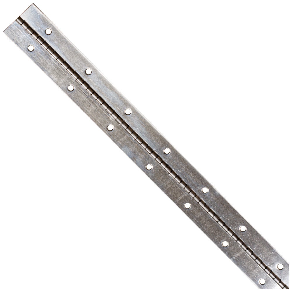 Bright Nickel 1-1/2" 21 Gauge Steel Piano Hinge in 2 ft Length