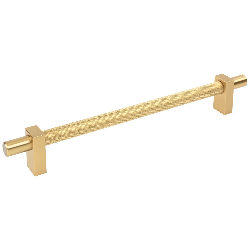 12" Center-to-Center Brushed Gold Larkin 3 Knurled Center Appliance Handle