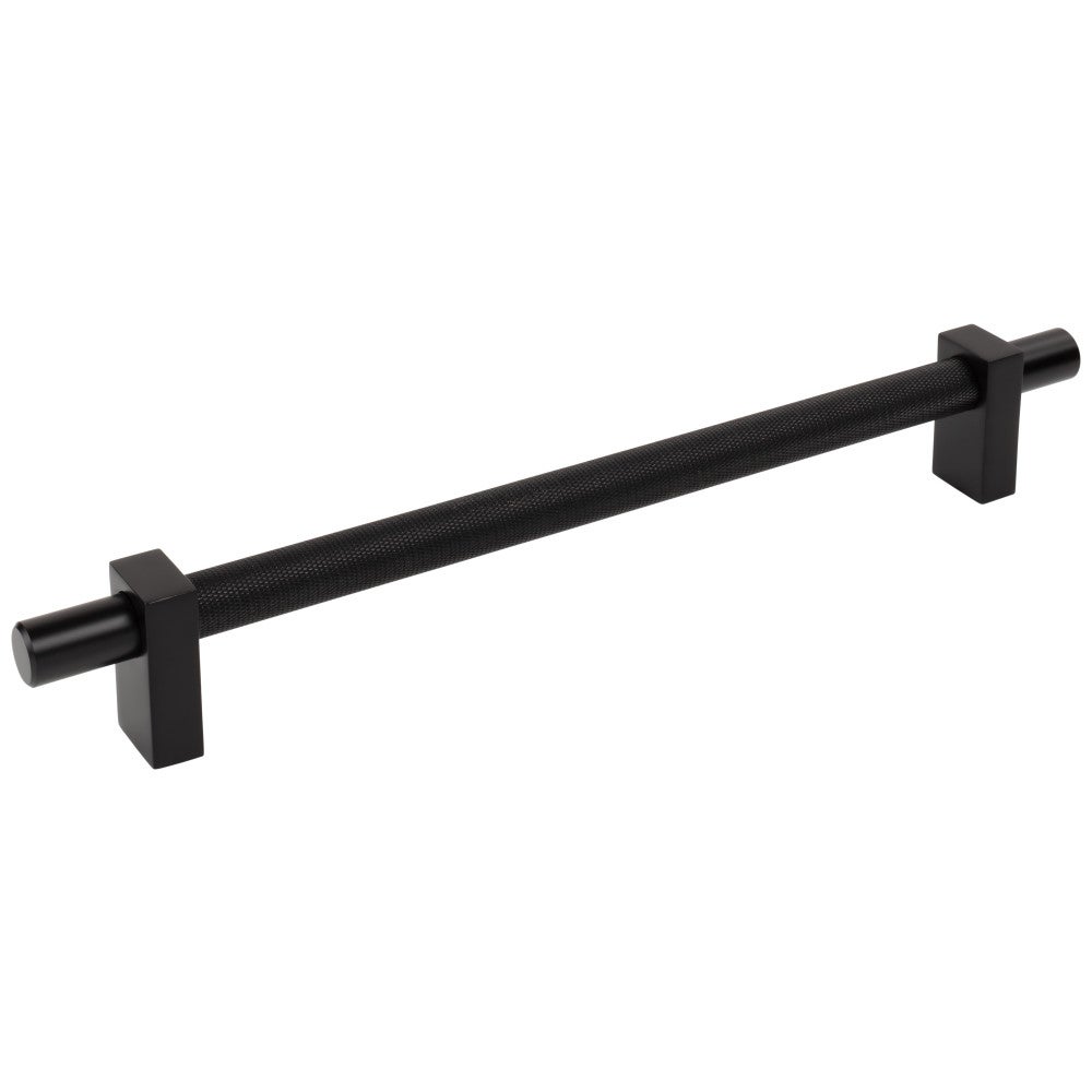 12" Center-to-Center Matte Black Larkin 3 Knurled Center Appliance Handle