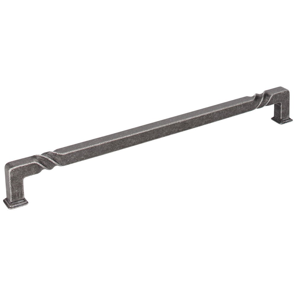 12" Center-to-Center Distressed Antique Silver Rustic Twist Tahoe Appliance Handle