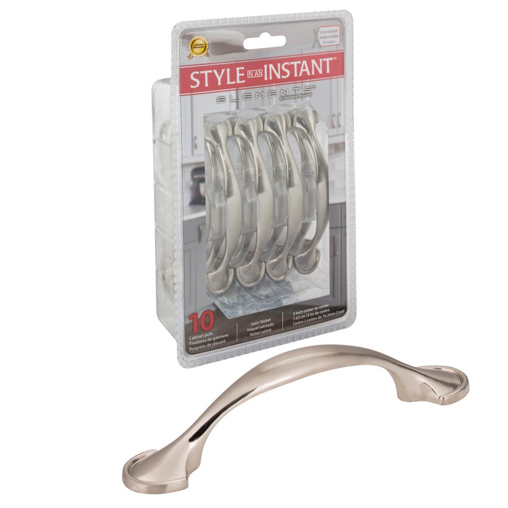 3" Center-to-Center Watervale Retail Packaged Cabinet Pull