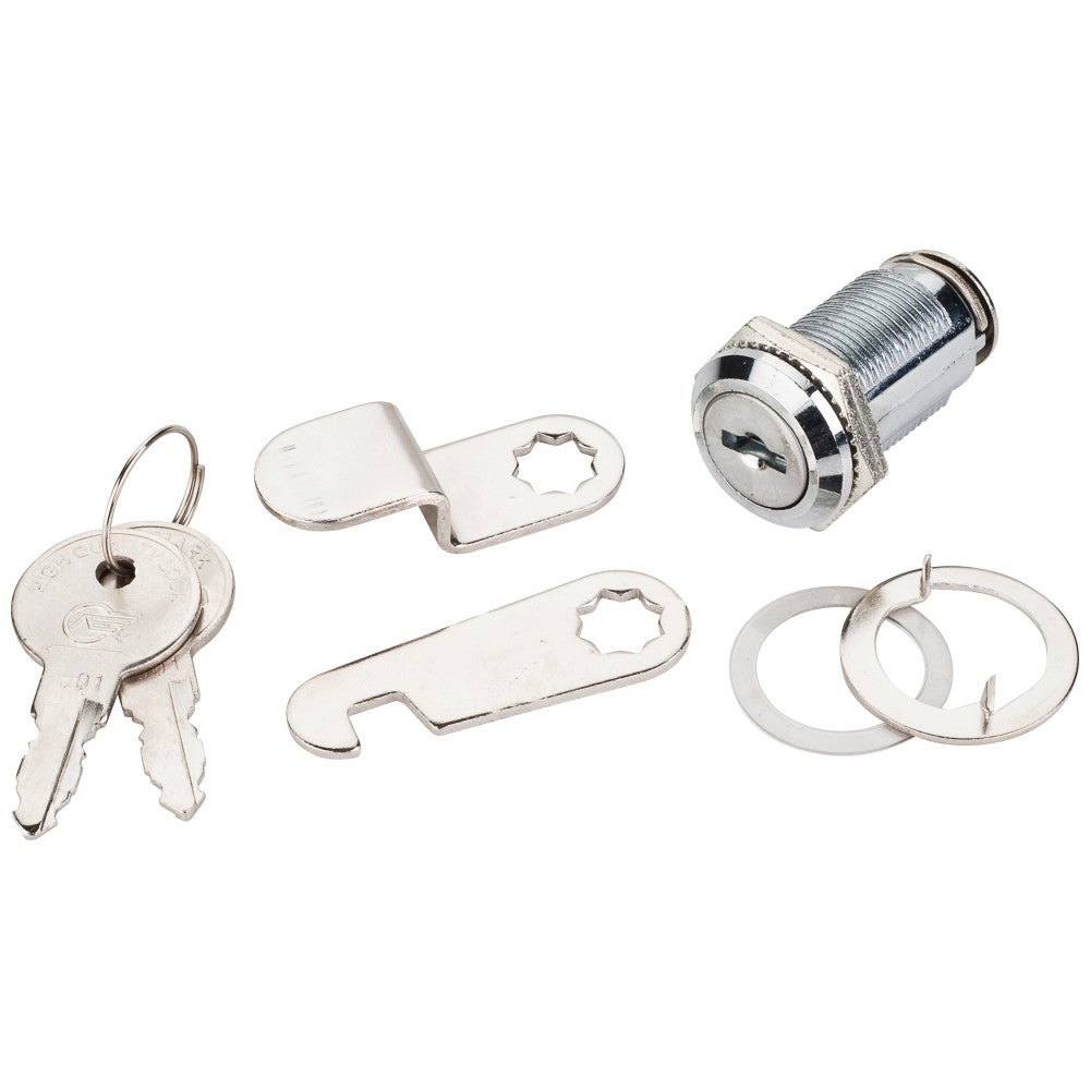 1-1/8" Length Chrome Cam Lock - Keyed Different