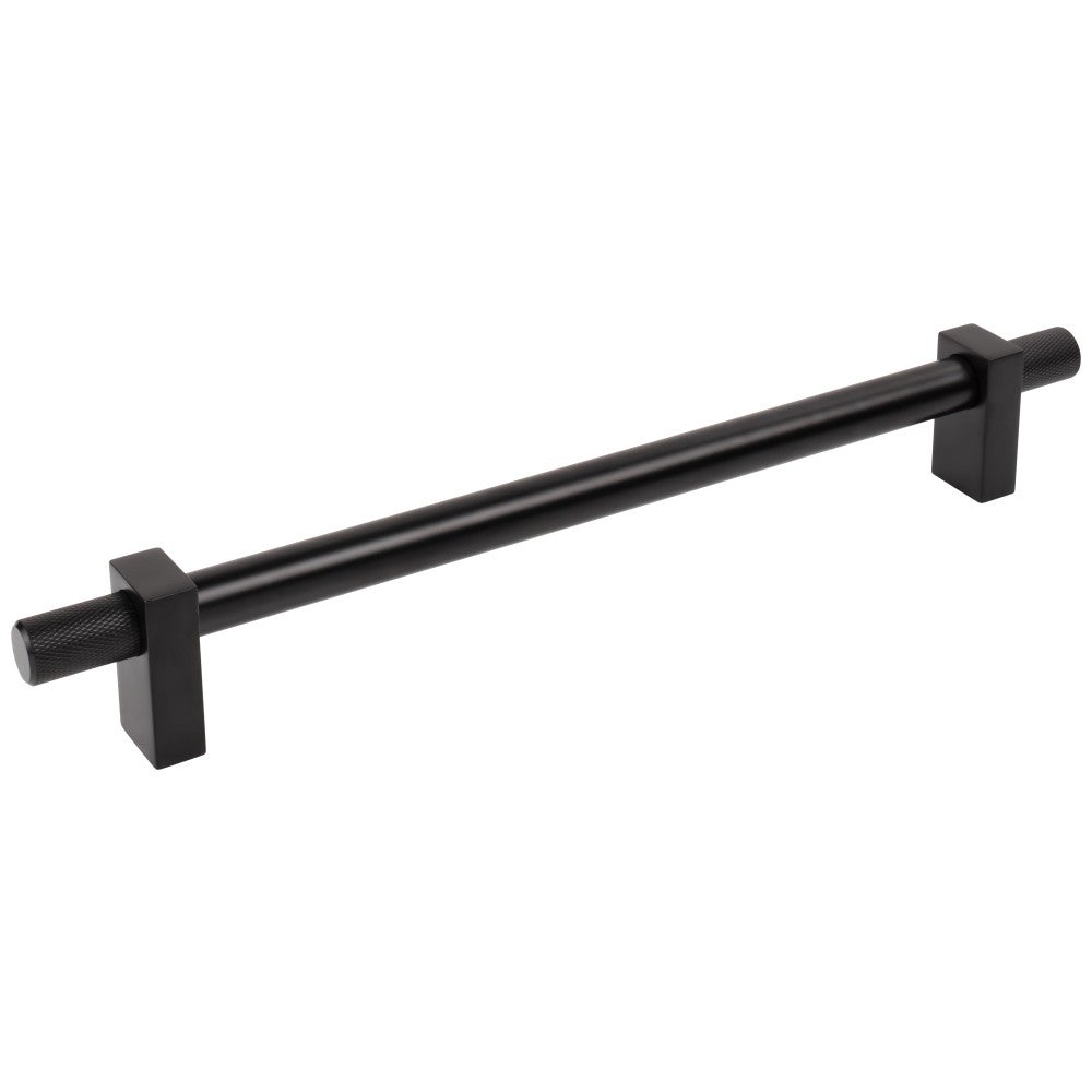 18" Center-to-Center Matte Black Larkin 4 Knurled Ends Appliance Handle