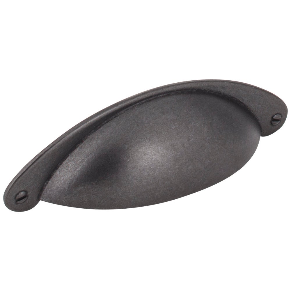 3" Center-to-Center Gun Metal Lyon Cabinet Cup Pull