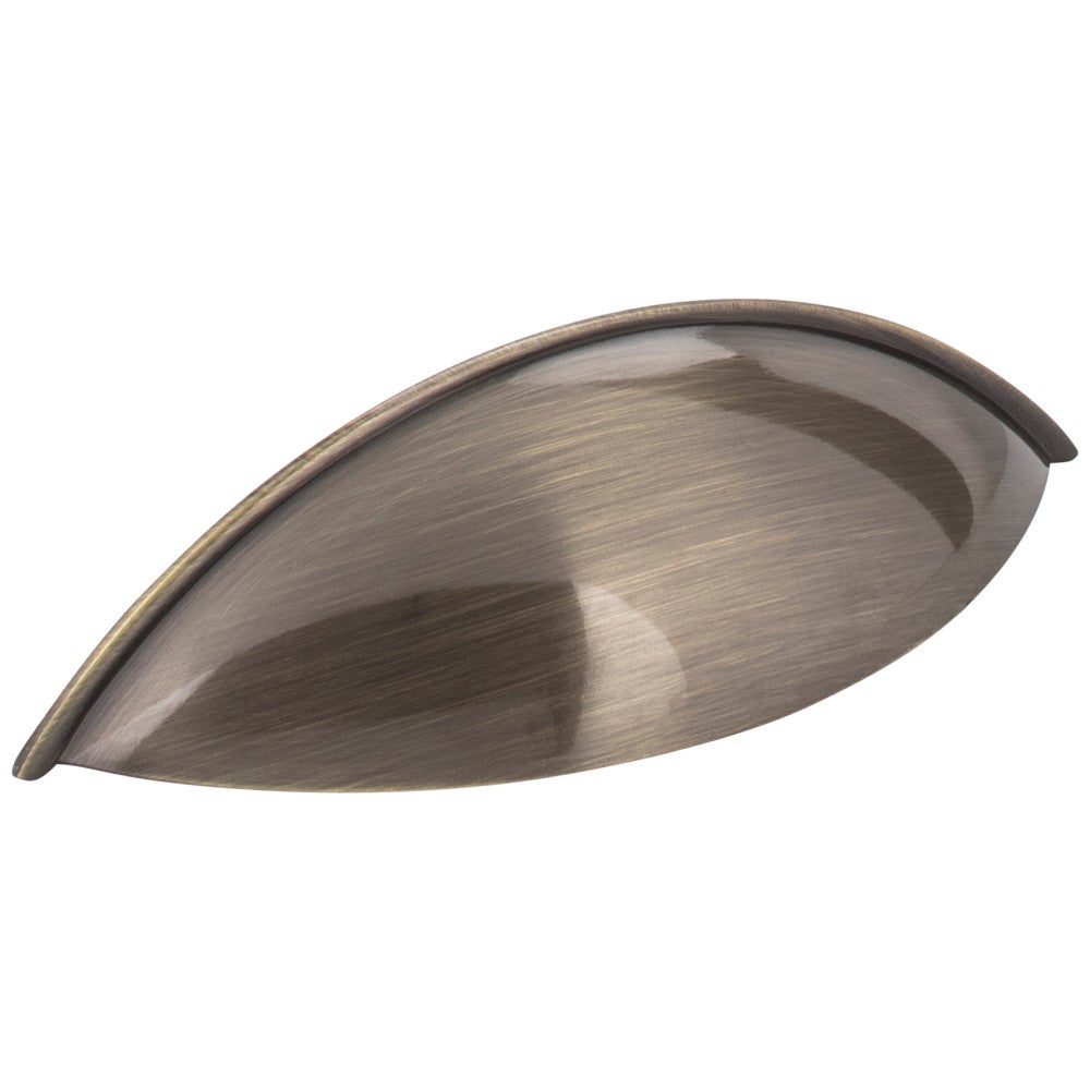 96 mm Center-to-Center Brushed Antique Brass Bordeaux Cabinet Cup Pull