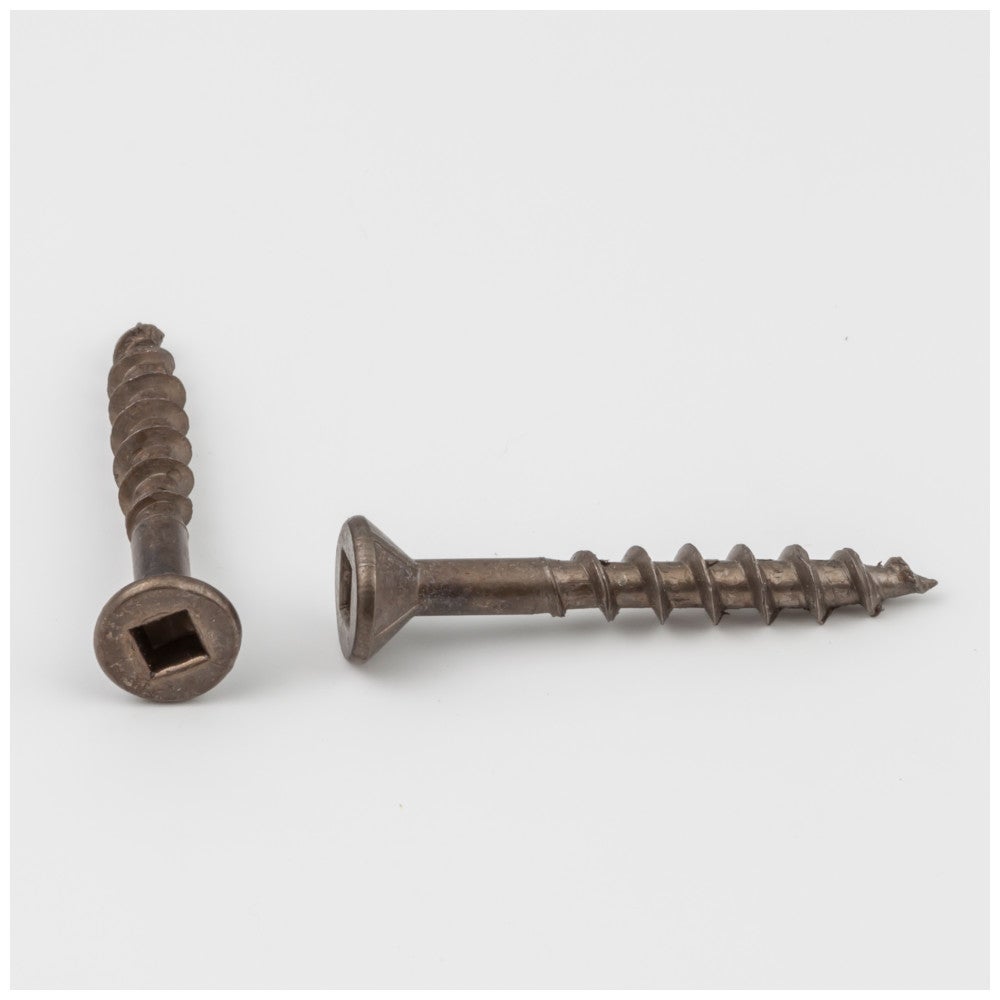 #8 x 1-1/4" Clear Brown Wax Square Drive Type 17 Coarse Thread Flat Head Nib Screw Sold by the Box. Order 2 for a Box of 2,000 Screws
