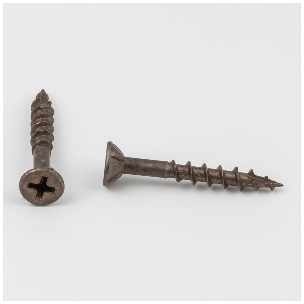 #8 x 1-1/4" Clear Brown Wax Phillips Drive Type 17 Coarse Thread  Flat Head Nib Screw Sold by the Keg. Order 8 for a Keg of 8,000 Screws