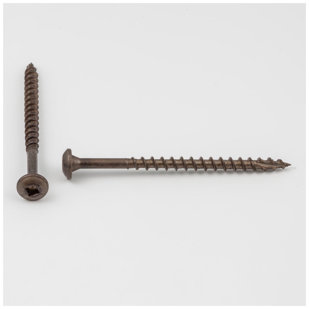 #8 x 2-1/2" Clear Brown Wax Type 17 Square Drive Coarse Thread Pan Washer Head Screw Sold by the Keg. Order 2.5 for a Keg of 2,500