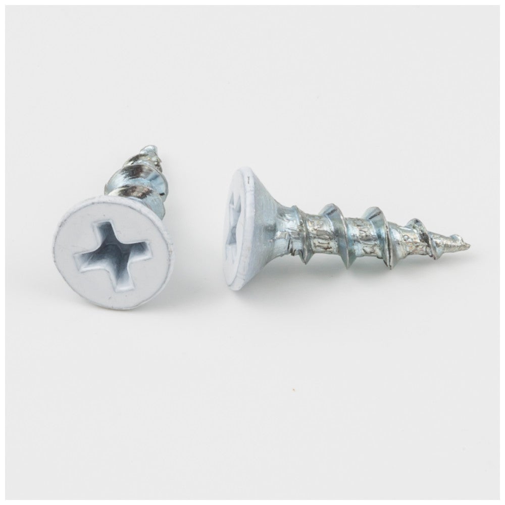 #8 x 5/8" White Phillips Drive Coarse Thread Flat Head Screw Sold by the Box (3,500). Order 3.5 for a Box of 3,500 Screws