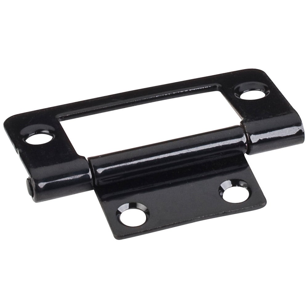 Black 2" Fixed Pin Flat Back Non-Mortise Hinge