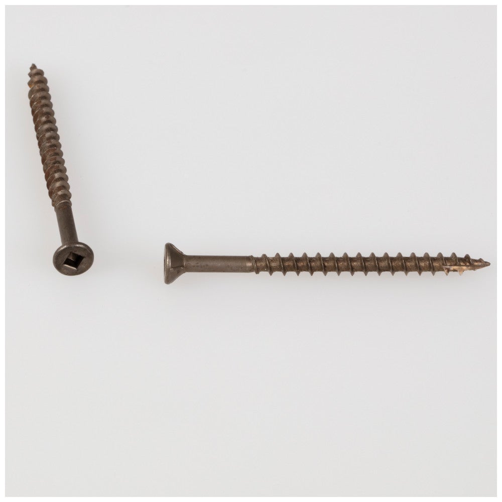 #9 x 2-1/2" Clear Brown Wax Square Drive Type 17 Coarse Thread Flat Head Nib Screw Sold by the Keg (2,500). Order 2.5 for a keg of 2,500 screws