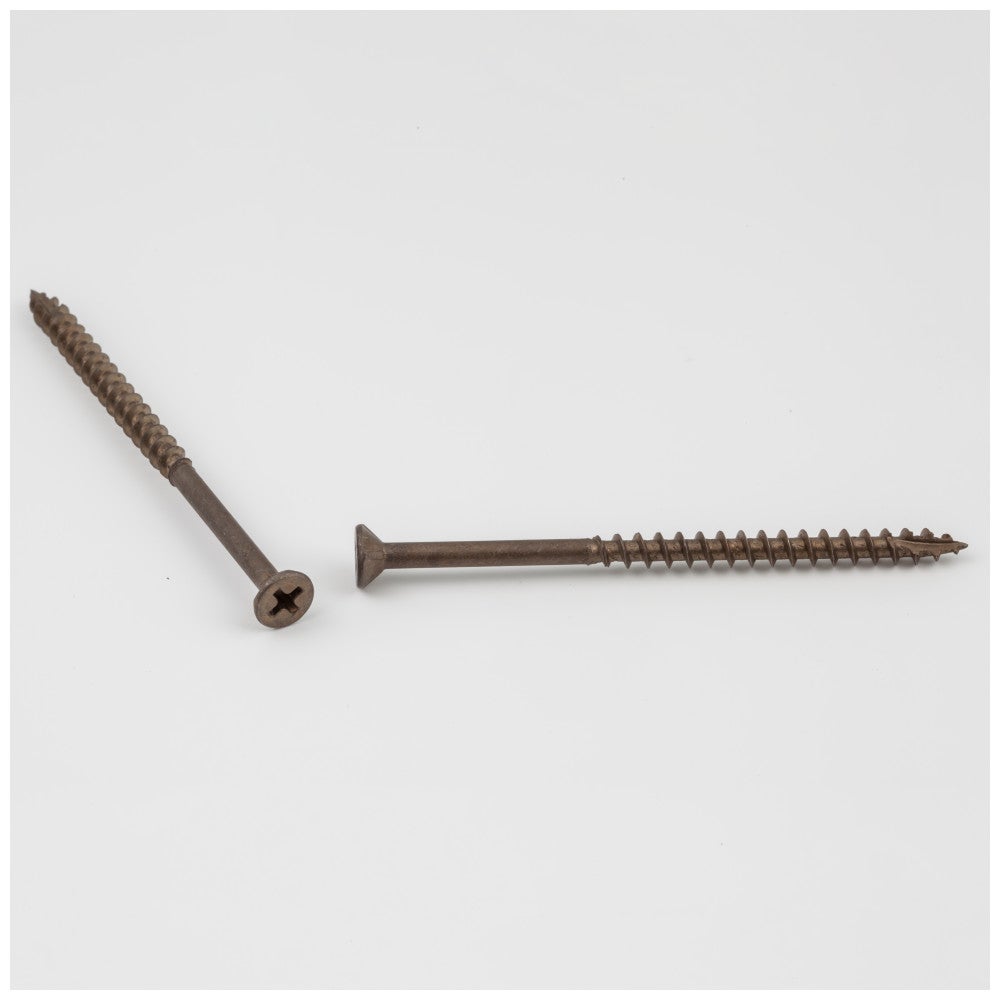#9 x 3" Clear Brown Wax Phillips Drive Type 17 Coarse Thread Flat Head Nib Screw Sold by the Keg (2,300). Order 2.3 for a keg of 2,300 screws