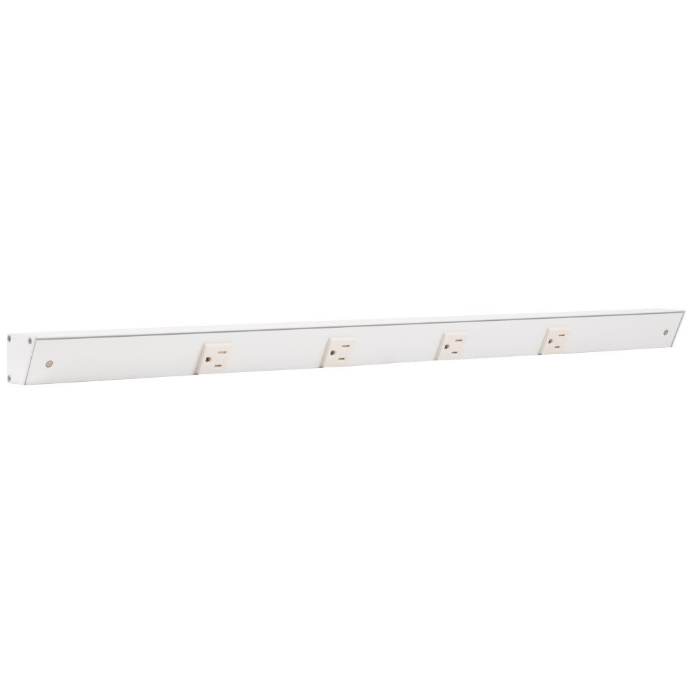 30" Slim Angle Power Strip, White Finish, White Receptacles