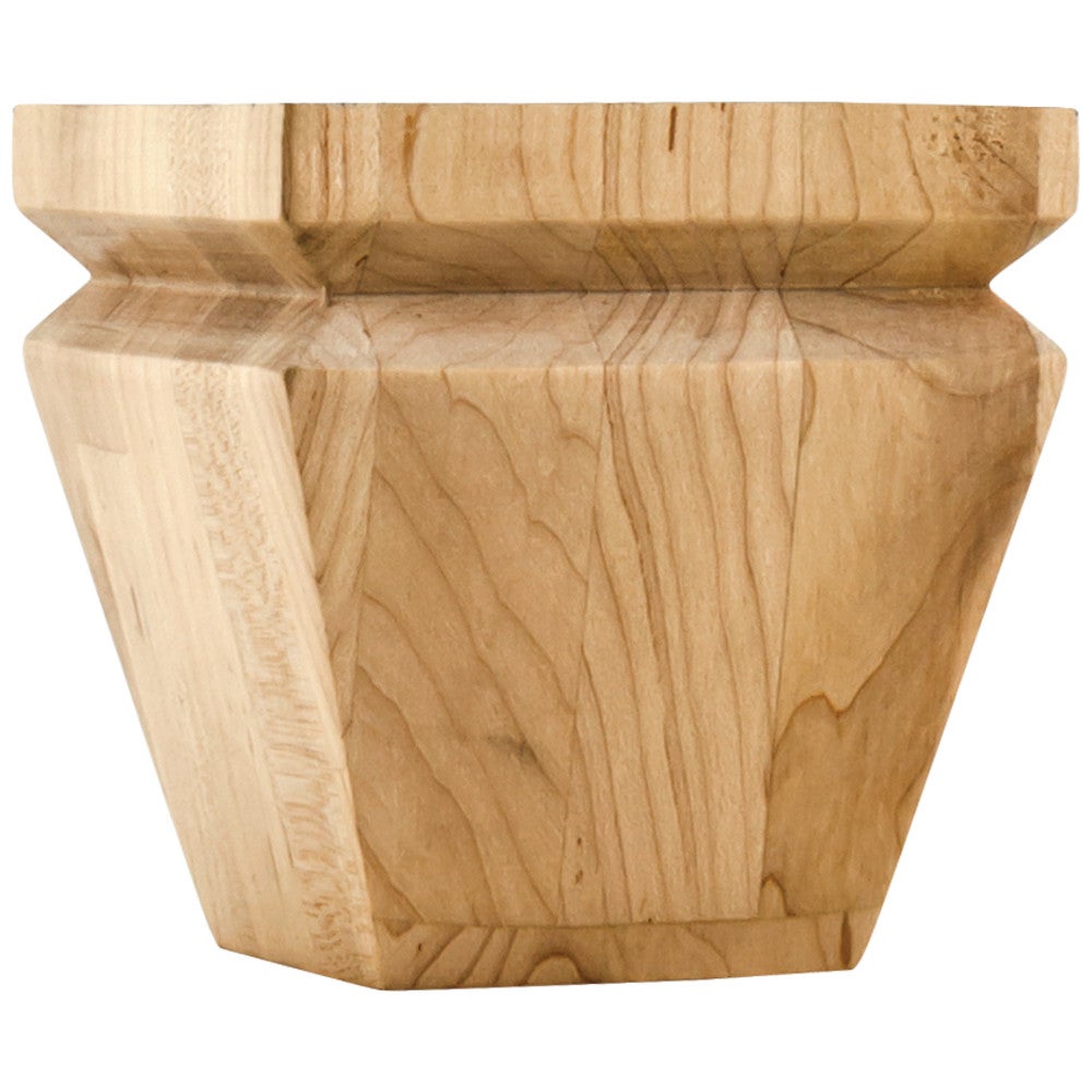4" W x 4" D x 4" H Square Tapered Bun Foot