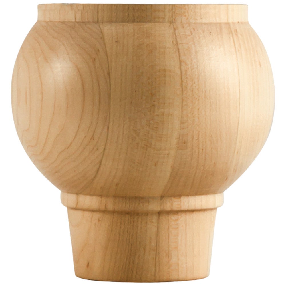 4" W x 4" D x 4" H Round Tapered Bun Foot