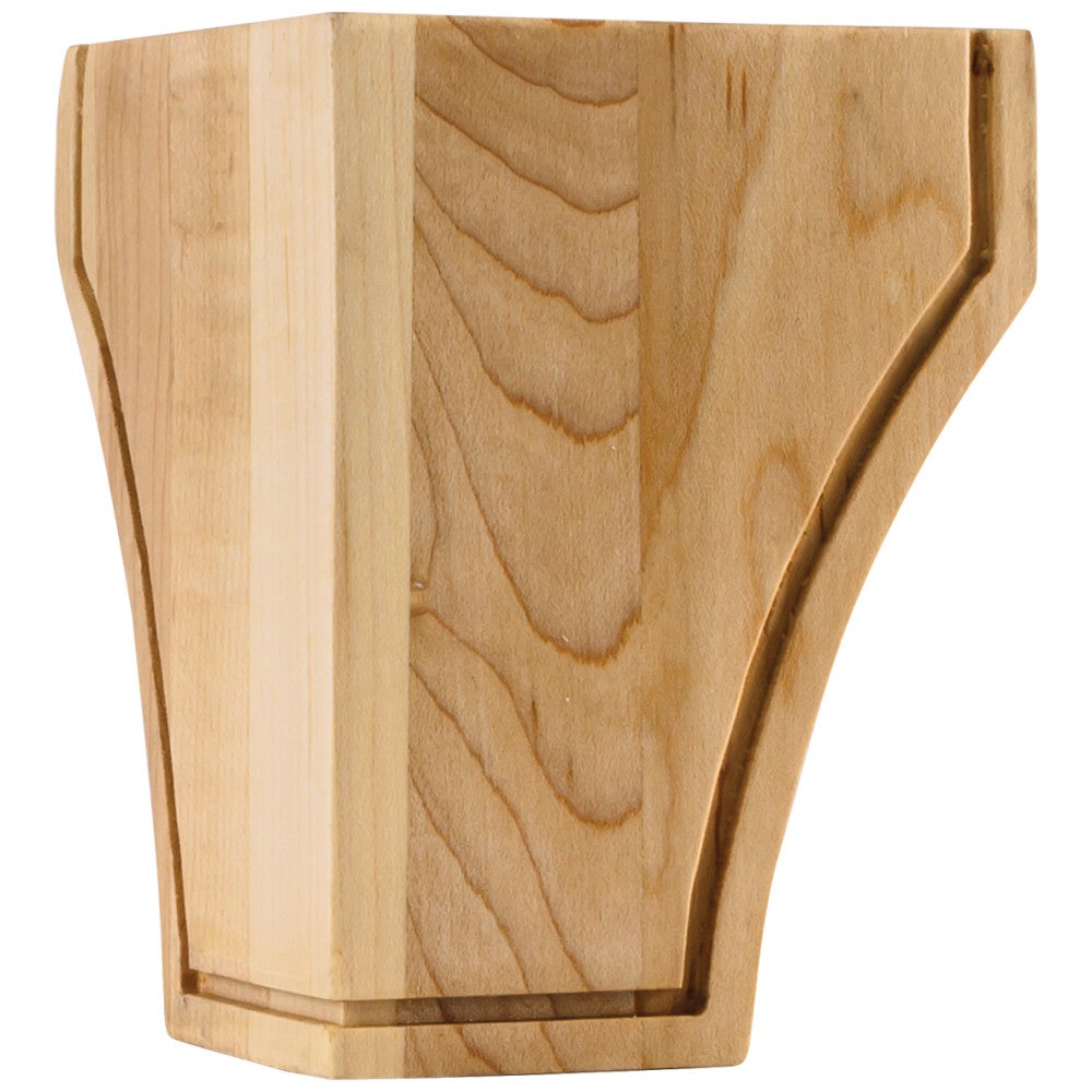 3-1/2" W x 3-1/2" D x 4-1/2" H Triangular Mission Bun Foot