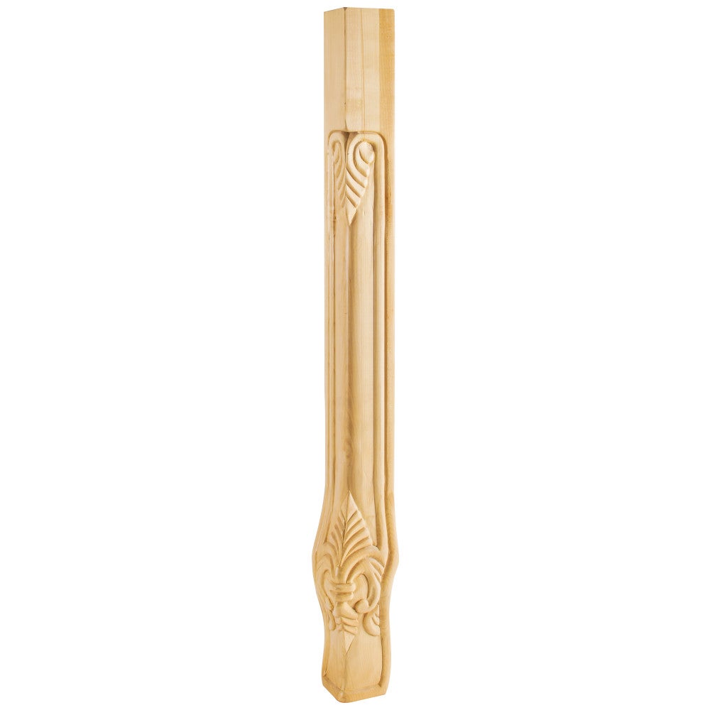 2-3/4" W x 2-3/4" D x 35-1/4" H Acanthus Corner Leg