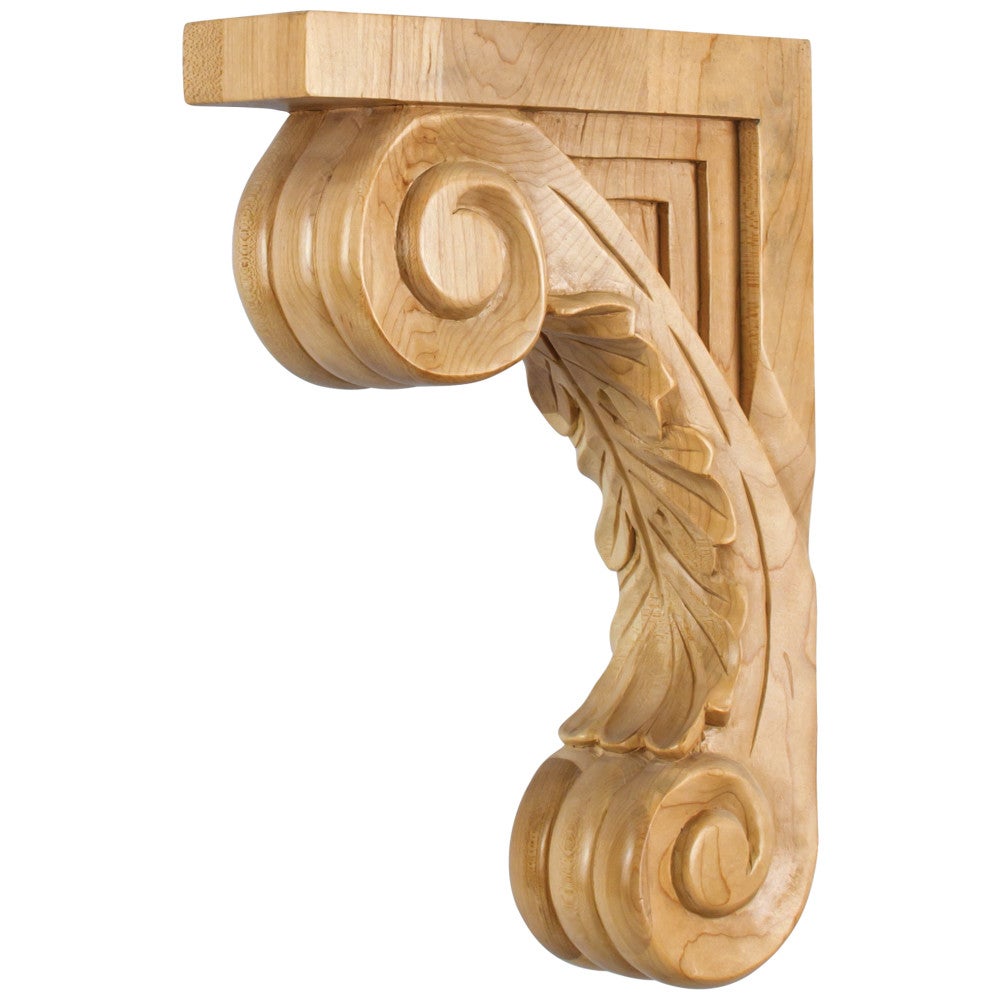 2-5/8" W x 9" D x 13-1/8" H Scrolled Acanthus Corbel
