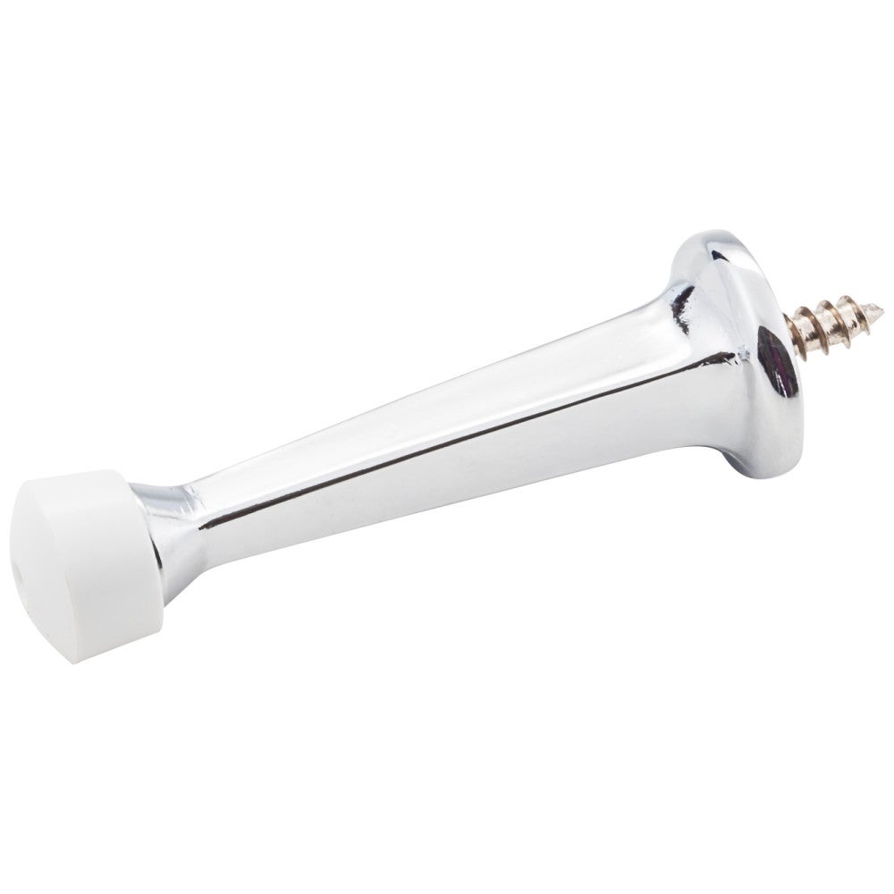 Solid Door Stop with Fixed Screw Attachment - Polished Chrome