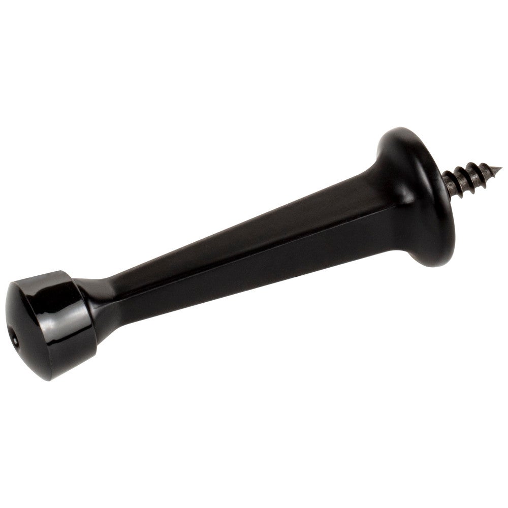 Solid Door Stop with Fixed Screw Attachment - Matte Black