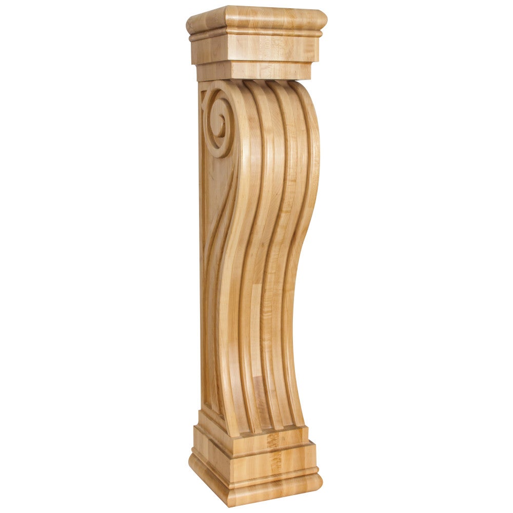 8" W x 8" D x 36" H Fluted Art Deco Fireplace Corbel