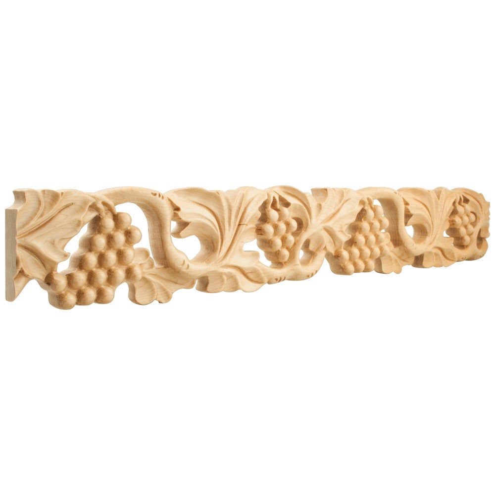 1" D x 4" H Grape Hand Carved Moulding