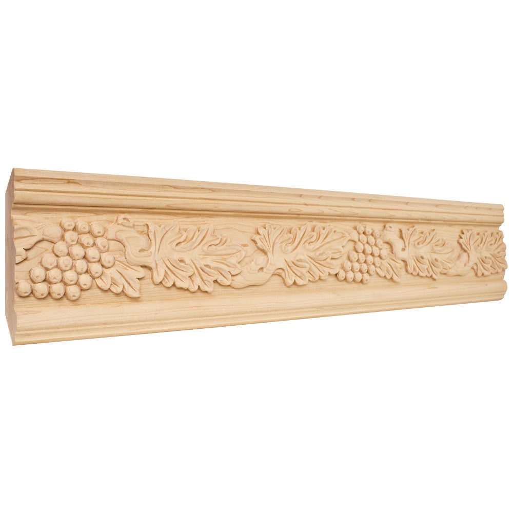 1-1/8" D x 4-3/4" H Acanthus & Grape Hand Carved Moulding
