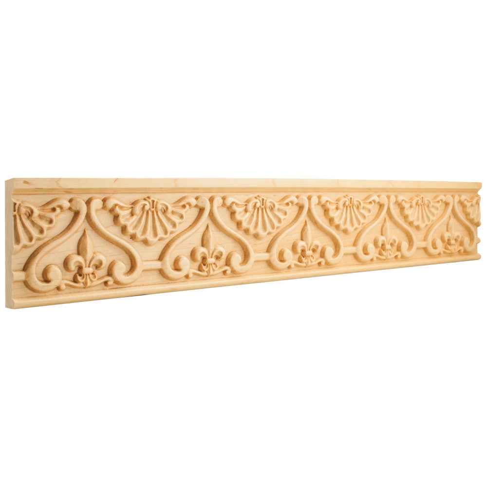 7/8" D x 4" H Fleur-de-lis Hand Carved Moulding