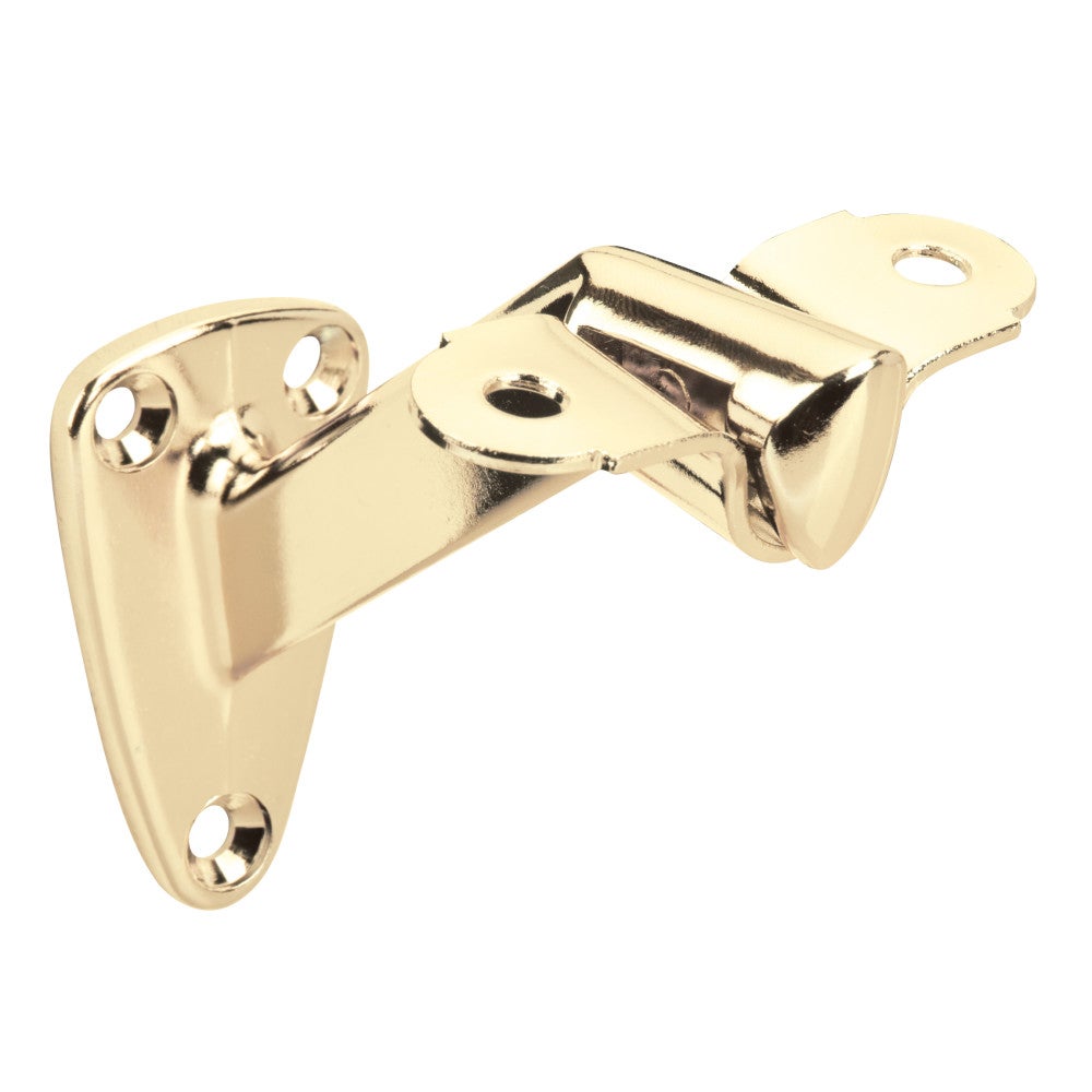 1-7/16" x 2-1/2" Heavy Duty Handrail Bracket with  3-3/8" Projection -  Polished Brass