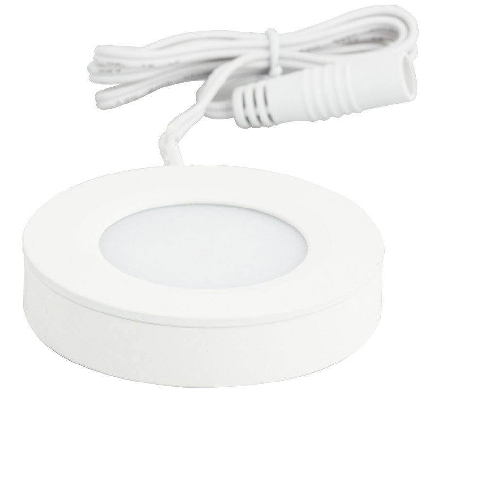 180 Lumens/Fixture 12-volt Standard Output Pearl Series Puck Light, Single-White