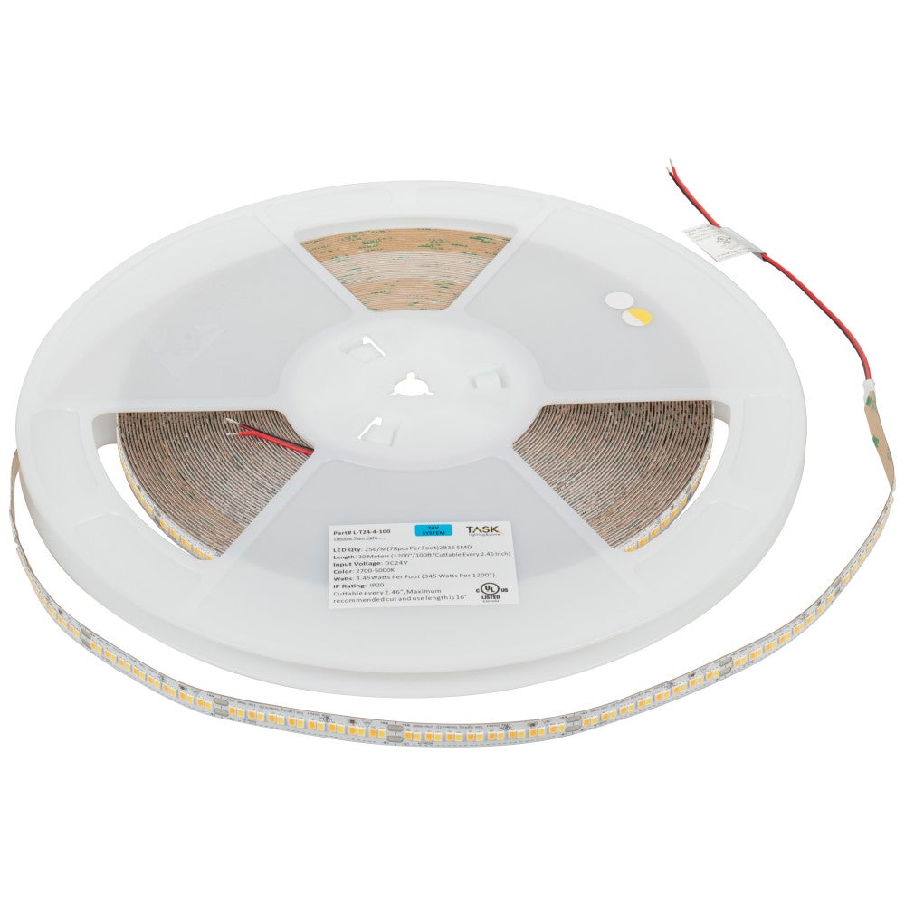 100 Ft, 400 Lumens/Ft. 24-volt High Output LED Tape Light, Tunable-White, 2700K–5000K