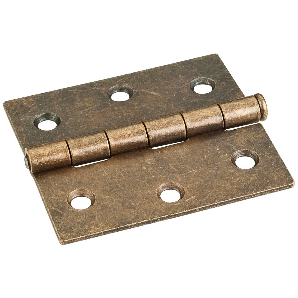 Antique Brass 3" x 2-3/4" Single Full Swaged Butt Hinge