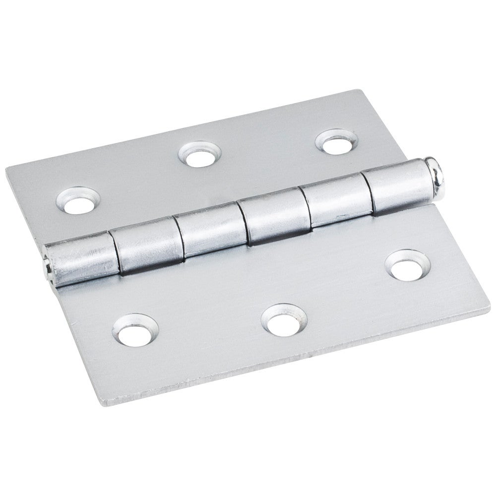 Brushed Chrome 3" x 2-3/4" Single Full Swaged Butt Hinge