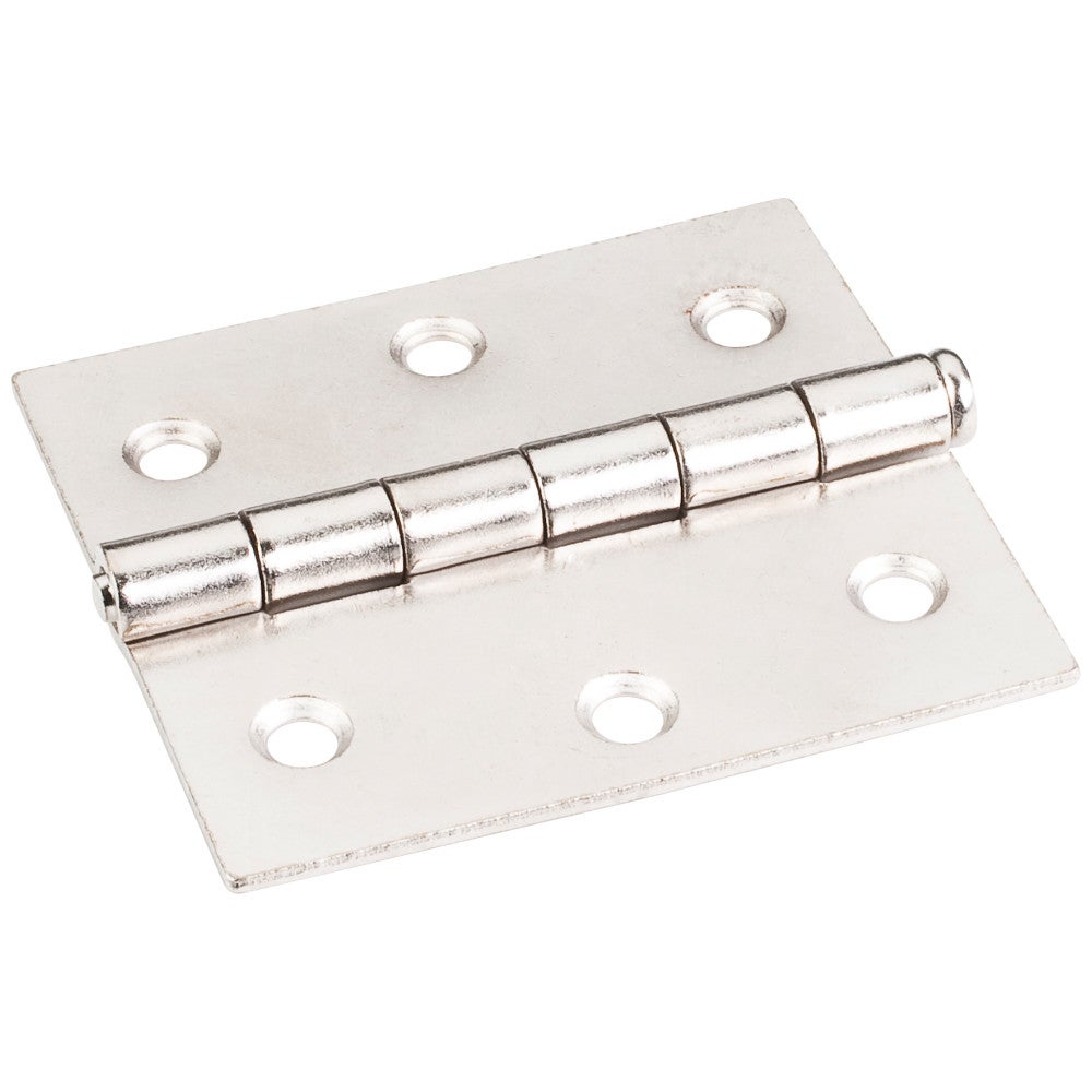 Bright Nickel 3" x 2-3/4" Single Full Swaged Butt Hinge