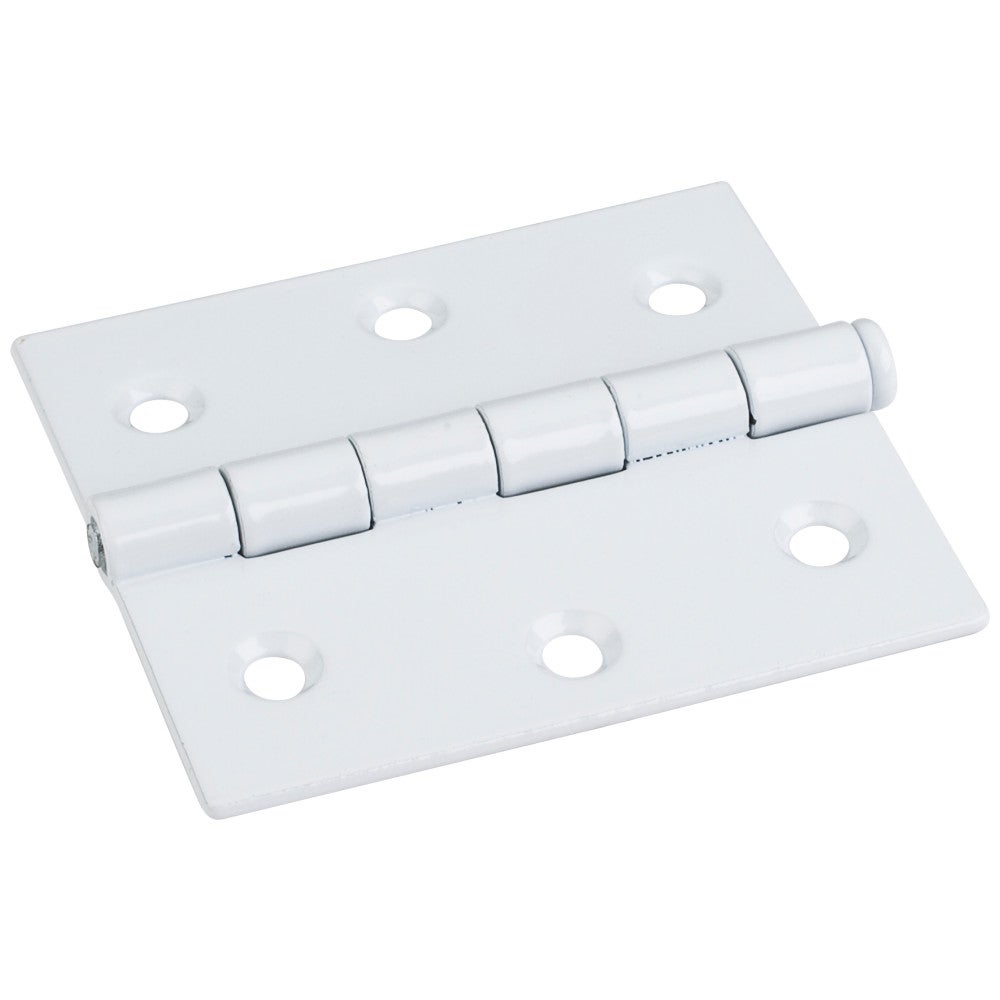 White 3" x 2-3/4" Single Full Swaged Butt Hinge