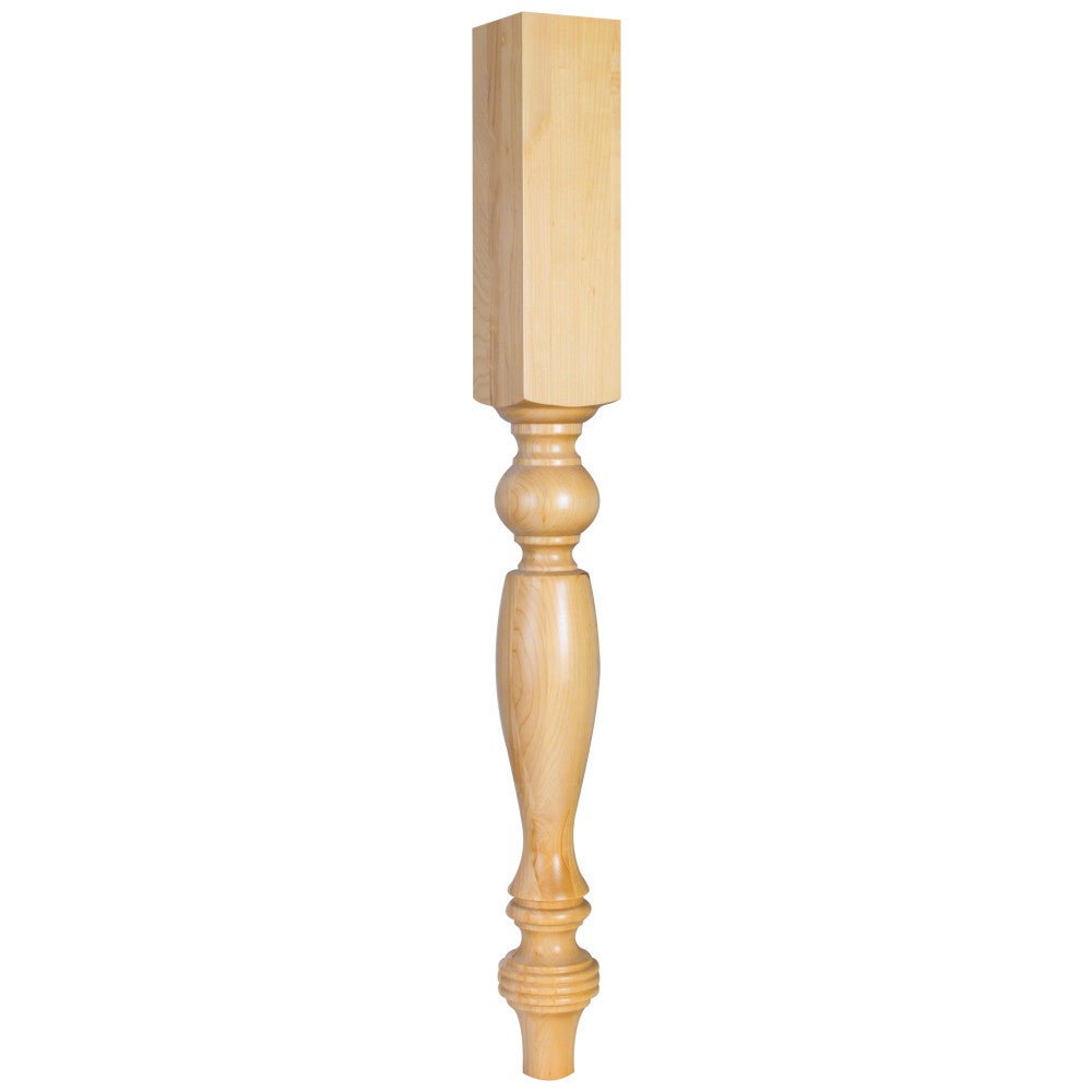 3-3/4" W x 3-3/4" D x 35-1/2" H Tapered Smooth Leg