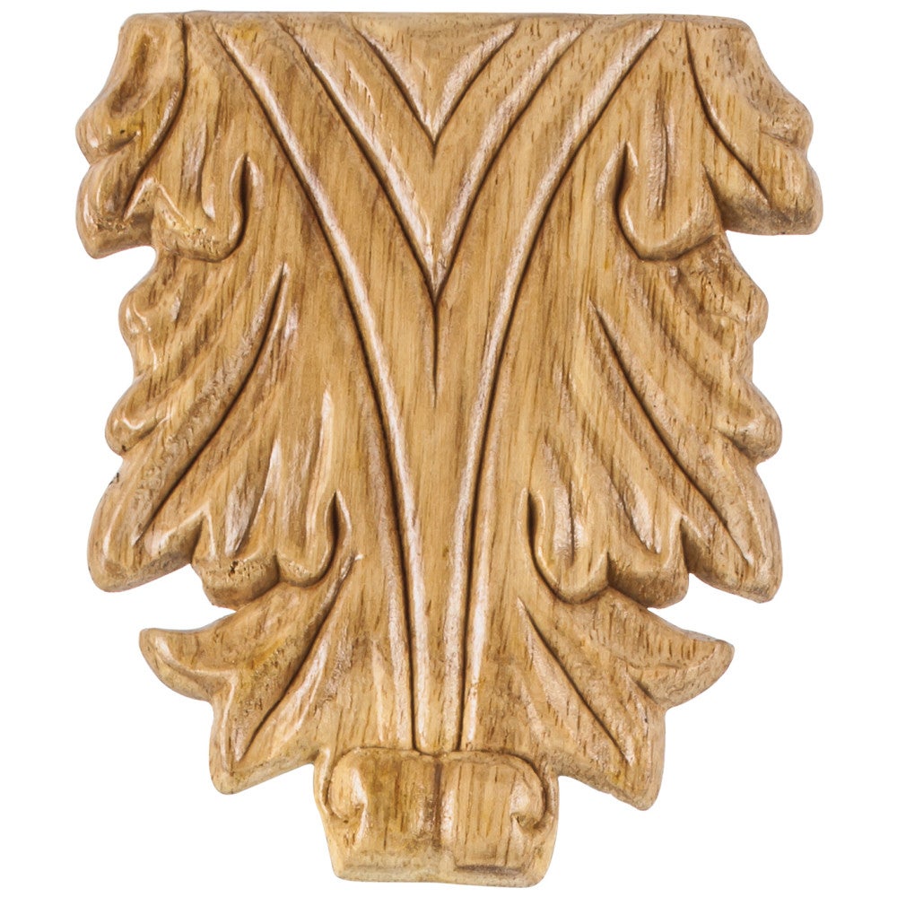 3-5/8" W x 5/16" D x 4-1/4" H Pressed Acanthus Appliqué