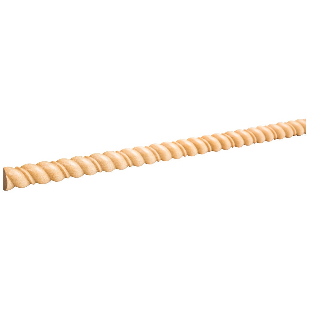 3/8" D x 3/4" H Oak Beaded Half Round Rope Moulding