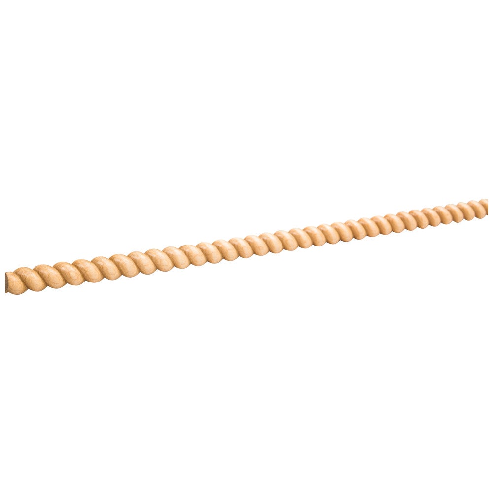 5/16" D x 5/8" H Hard Maple Tight Twist Half Round Rope Moulding